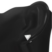 Mother of Pearl Triangle Silver Earrings - e348